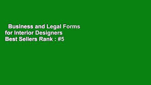 Business and Legal Forms for Interior Designers Best Sellers Rank : #5