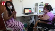 Engelli Ayşe, fedakar öğretmeni sayesinde uzaktan eğitim sevinci yaşıyor