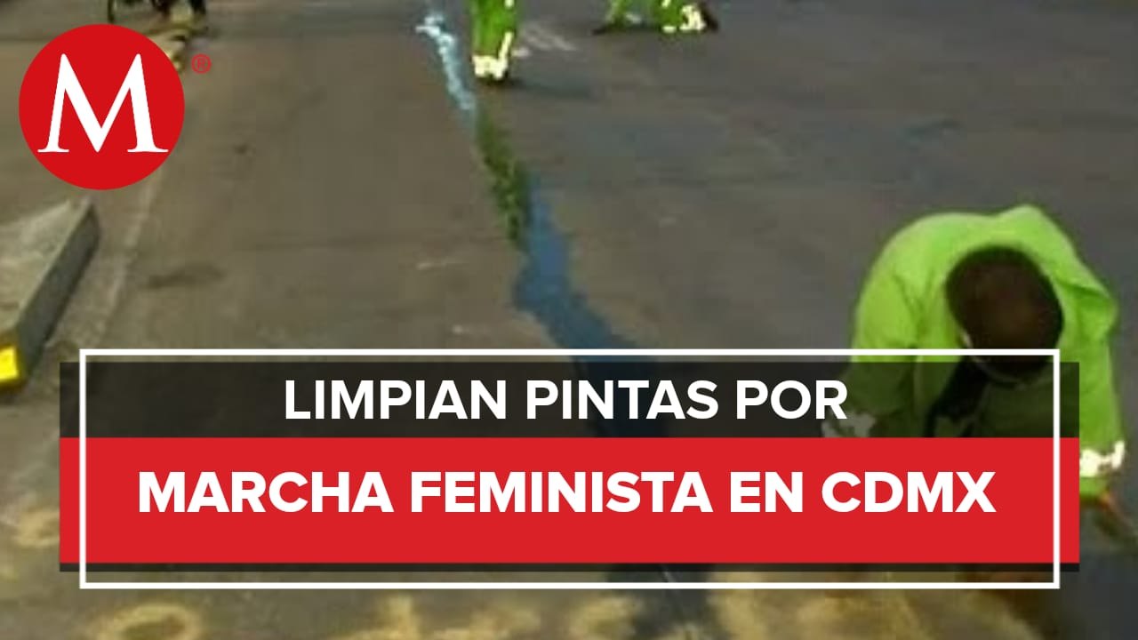 Tras la protesta reparan daños en CdMx