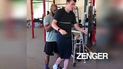 Paraplegic rugby player stands up after 1,220 days