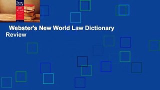Webster's New World Law Dictionary  Review