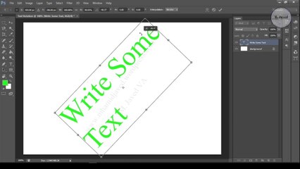 How to freely move and rotate text in photoshop.