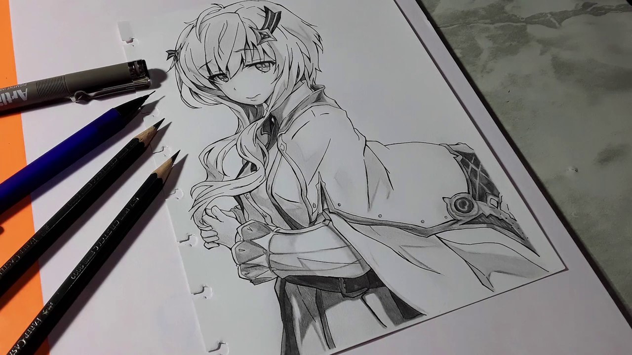 Drawing Misha Necron from Maou Gakuin no Futekigousha Shijou Saikyou no Maou no Shiso, Tensei shite Shison-tachi no Gakkou e