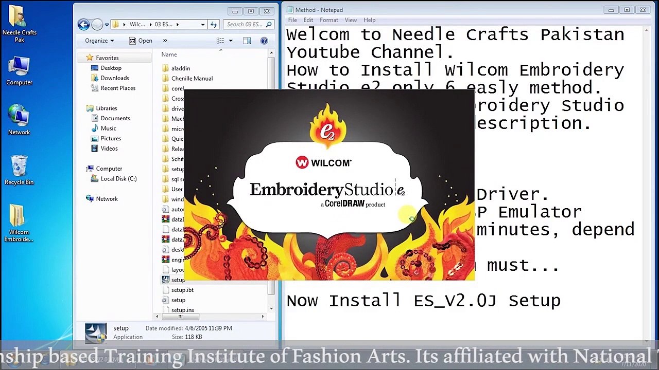 How to Install Wilcom Embroidery Studio e2 in Windows 7, 64bit with Software Downloading in URDU