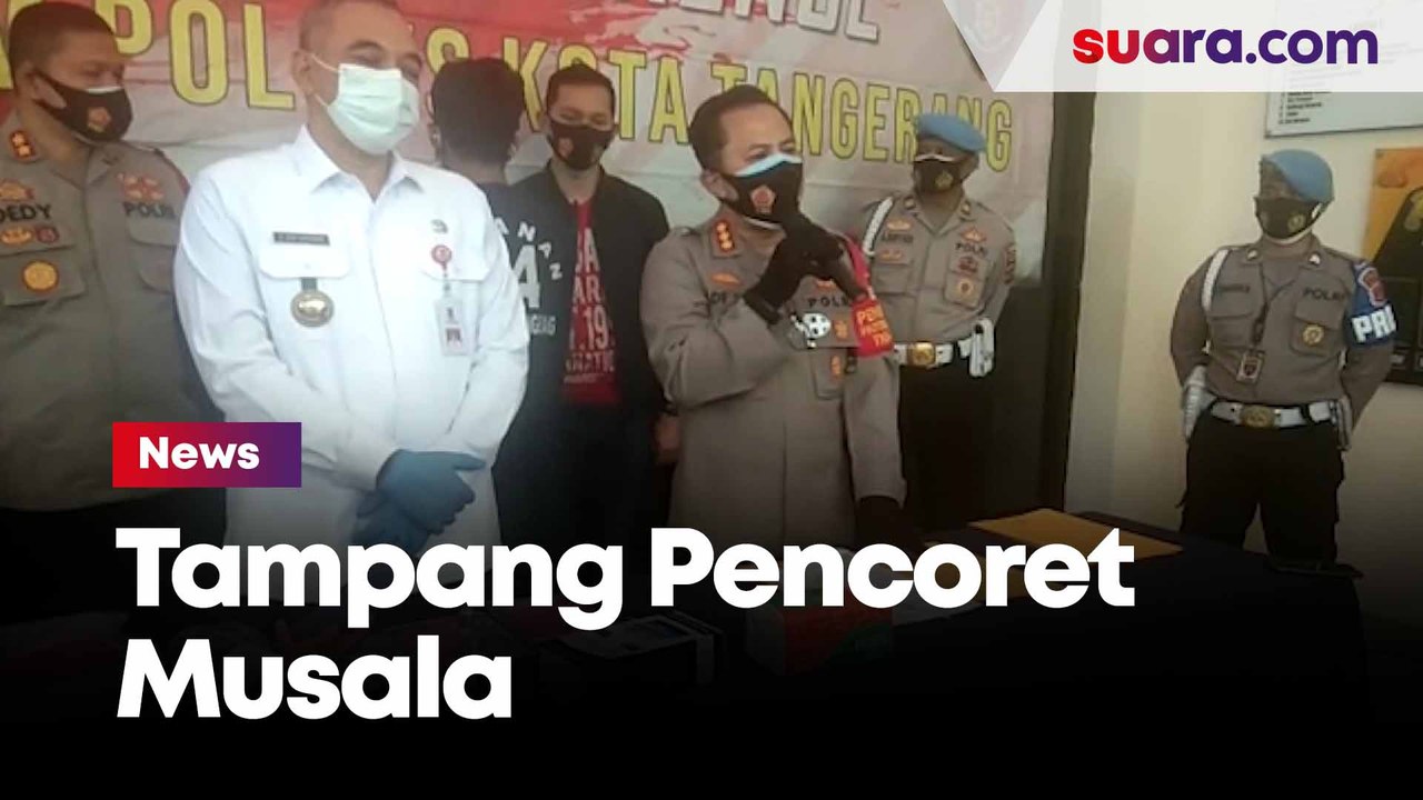 Begini Tampang Satrio, Pencoret Musala "Saya Kafir" saat Dipamerkan di Polresta Tangerang