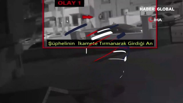 Hırsızlık için binaya böyle tırmandı