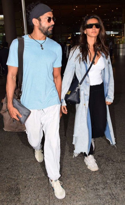 Spotted- Farhan Akhtar with Girlfriend Shibani Dandekar at a Dubbing Studio _ SpotboyE