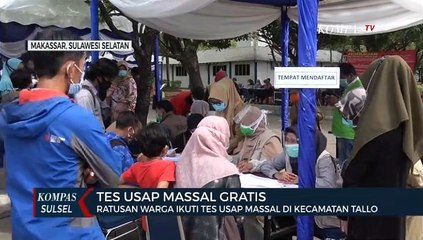 Ratusan Warga Ikuti Tes Usap Massal Di Kecamatan Tallo