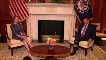 배럿 美 대법관 지명자, 민주당 반발 속 상원 예방 / YTN