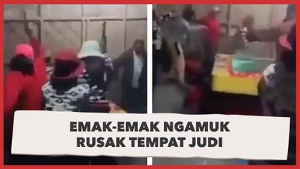 Aksi Emak-Emak Ngamuk, Hancurkan Mesin Judi Tembak Ikan di Medan