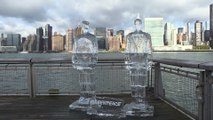 İklim değişikliğine dikkat çekmek için, Trump ve Bolsonaro’nun buzdan heykelini yaptılar - NEW YORK