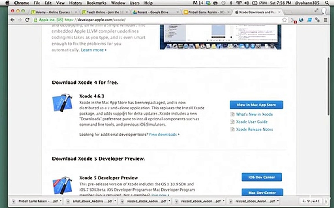 Download Xcode dev tool and open it