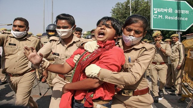 Hathras gangrape Opposition parties protest across UP