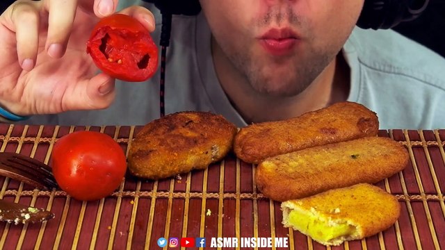 ASMR CHEESE TONKATSU + POTATO PIES | EATING SOUND (NO TALKING) MUKBANG