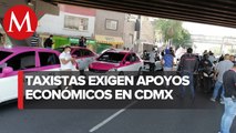 Taxistas de CdMx marchan rumbo a la Segob; exigen apoyos económicos