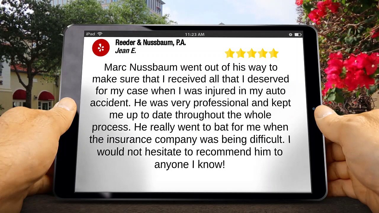 Reeder & Nussbaum, P.A. St. Petersburg, 727-521-2889 Amazing 5 Star Review by Jean E.