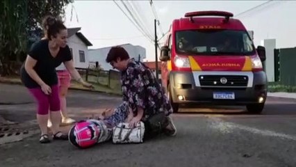 Motociclista sofre diversas lesões em queda de moto no Cancelli