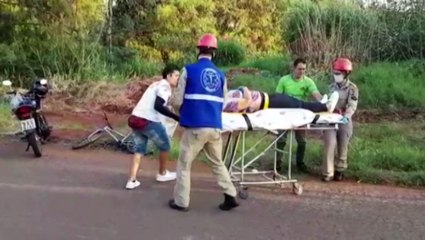 Ciclista é socorrida ao sofrer queda no Bairro Santa Cruz