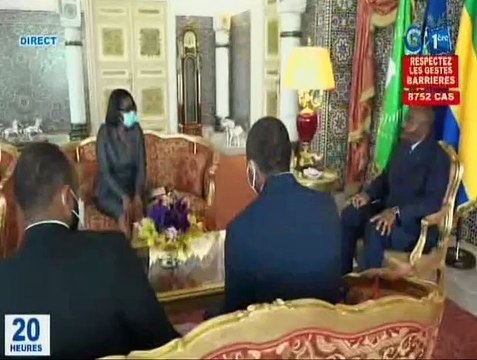 RTG / Audience du chef de l’Etat avec le chef de gouvernement Rose Christiane Ossouka