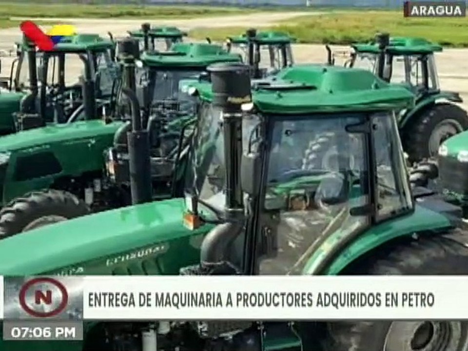 Gobierno Bolivariano entregó maquinaria adquiridas con la criptomoneda Petro a productores del país