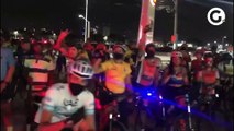 Ciclistas promoveram um ato em homenagem a Claudimar, morto em acidente nesta segunda (29) 2