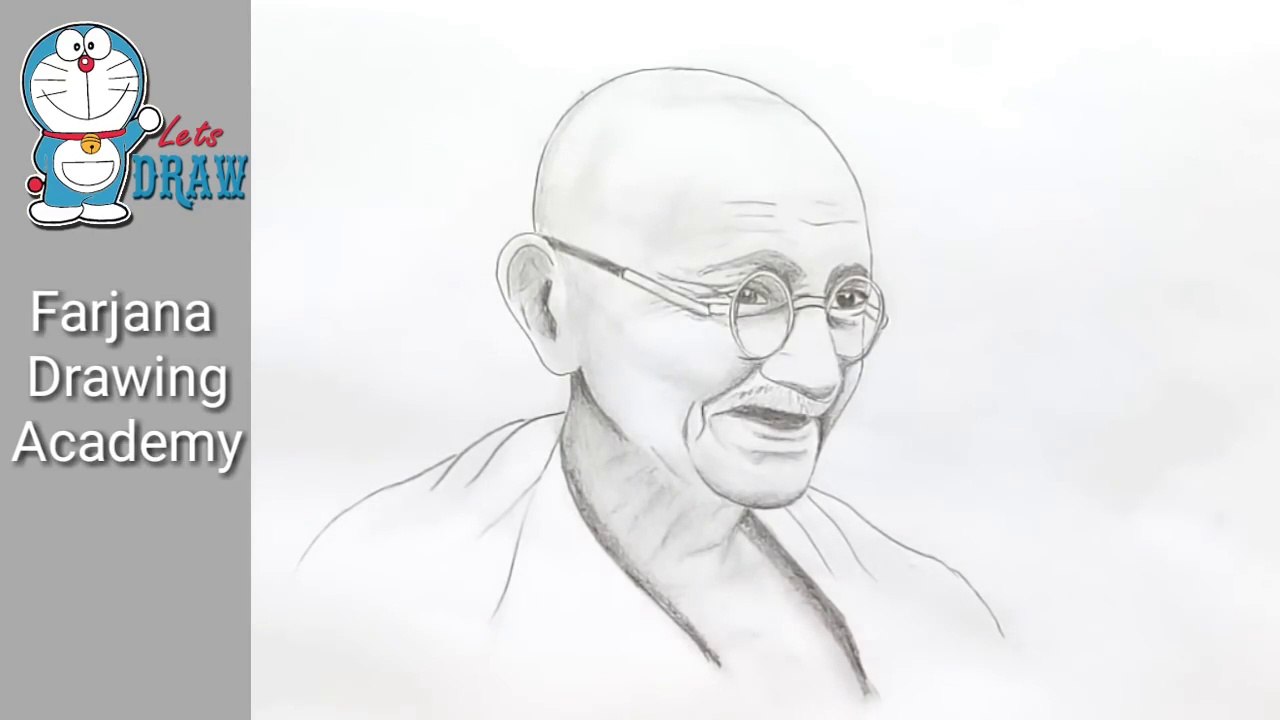 How to draw Mahatma Gandhi step by step || Art wala adda - video ...