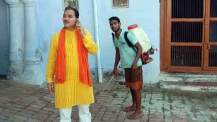 शरद बाजपेई ने क्षेत्र को कराया सैनिटाइज