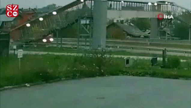 Kamyon sürücüsünün feci ölümü kamerada