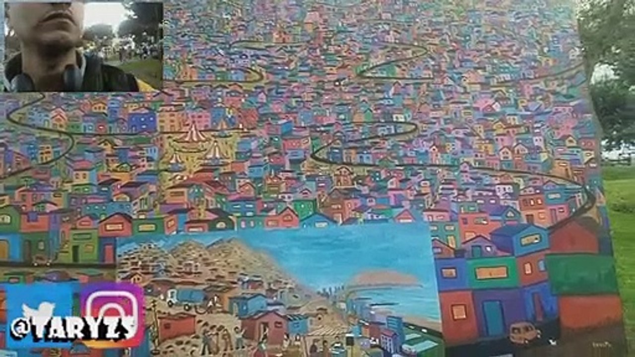 Pinturas Y Arte En Parque Keneddy Habla Artista Y Un Turista-1