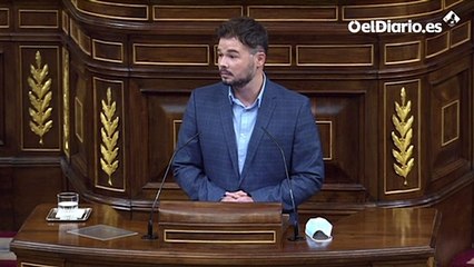 Rufián: "Si Ayuso desobedece una orden del BOE, ¿será inhabilitada o tendrá que poner una pancarta?"