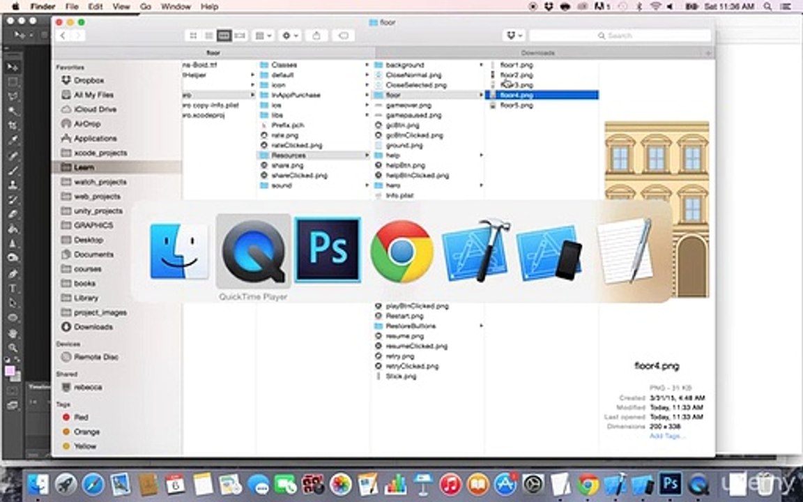 Testing the new buildings inside of the iOS simulator - product clean first