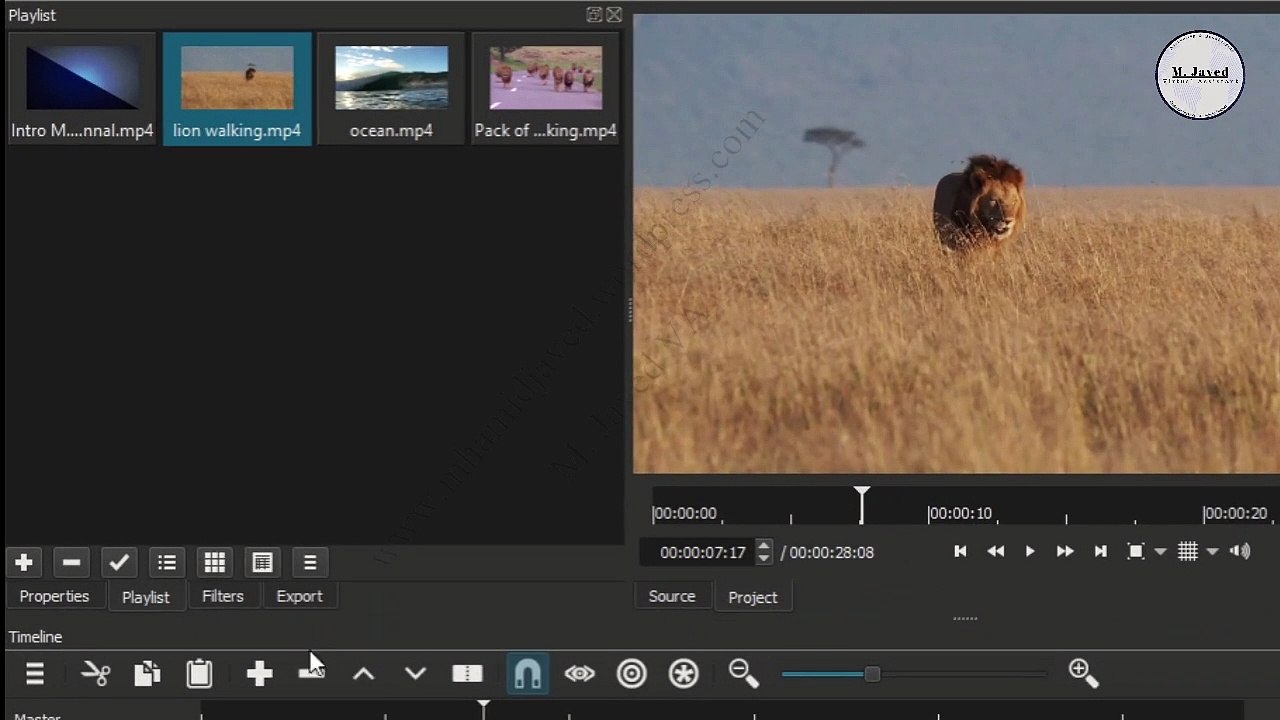 Two ways of creating vertically split screens in shotcut