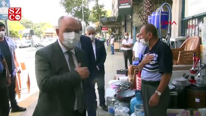 Koronavirüs denetimindeki valiye esnaftan güldüren sözler
