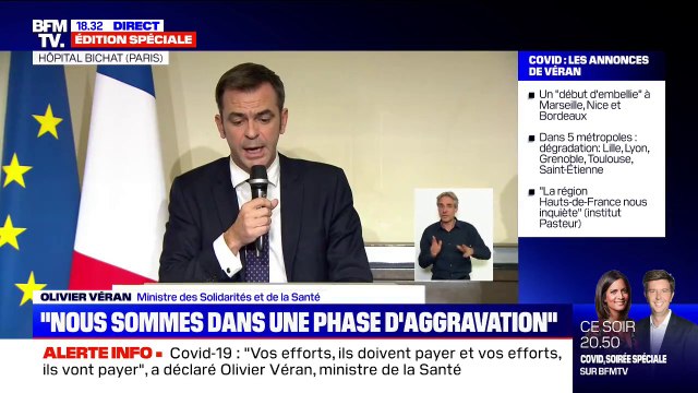 Olivier Véran envisage de placer Paris en zone d'alerte maximale dès lundi si le franchissement des seuils devait se confirmer