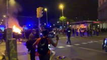 Varios centenares de CDR protestan en Barcelona en el aniversario del 1-O