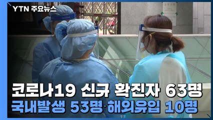 코로나19 신규 확진자 63명...국내발생 53명·해외유입 10명 / YTN