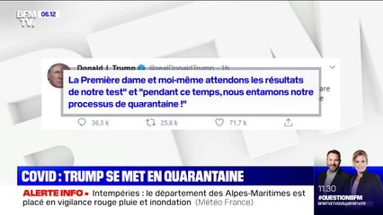 Covid-19: Donald Trump annonce qu'il se met en quarantaine après le test positif d'une proche collaboratrice