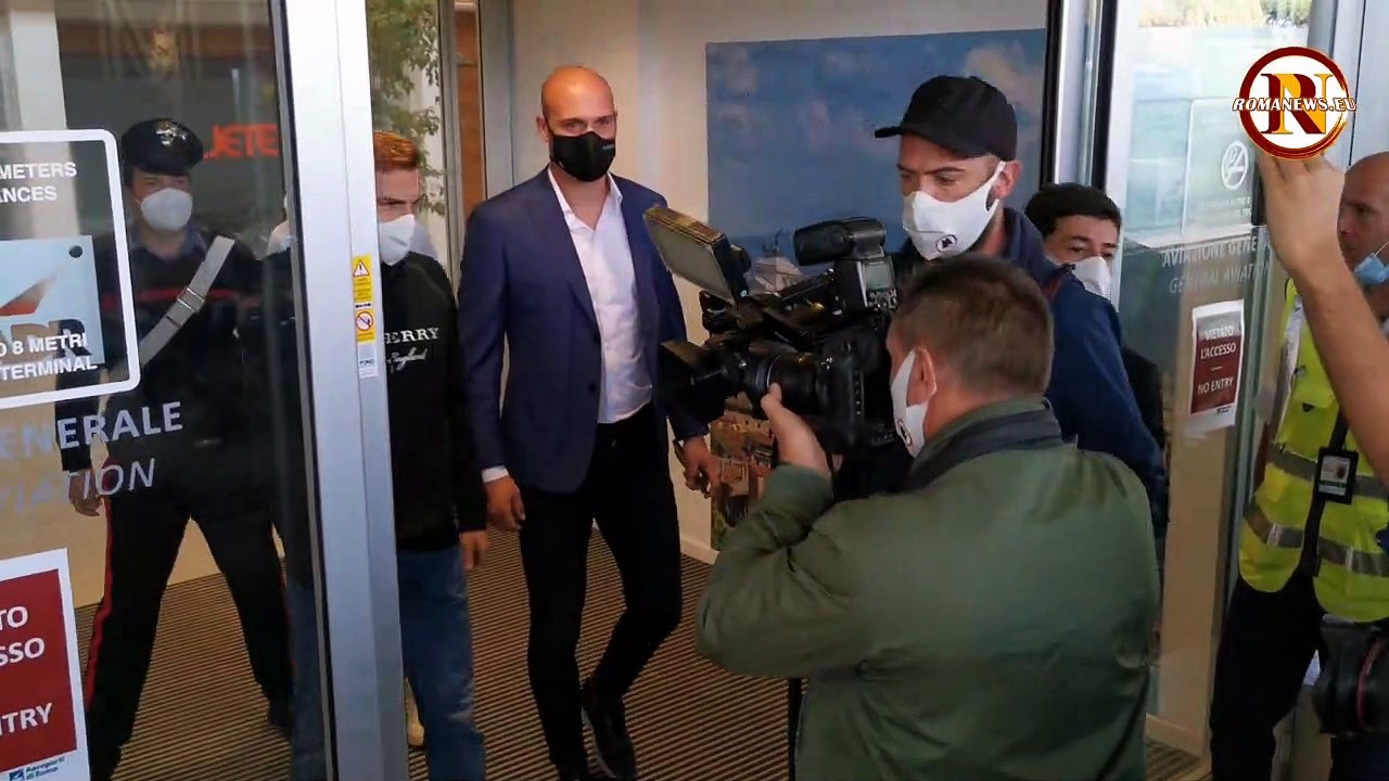 Roma, l'arrivo di Borja Mayoral a Ciampino (2/10/2020)