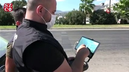 Kırmızı ışıkta geçtiler drone'a yakalandılar