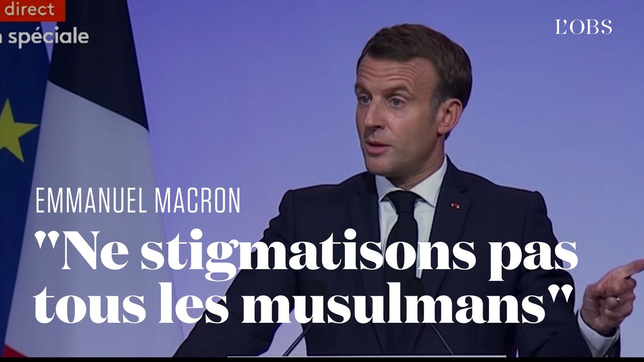 Séparatismes : Macron veut éviter "le piège de l'amalgame tendu par les polémistes et les extrêmes"