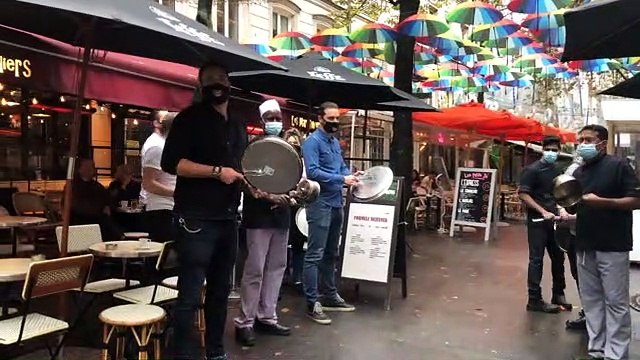 Les restaurateurs répondent à l’appel du chef Philippe Etchebest pour manifester contre les mesures de restrictions qui leur sont imposées - VIDEO