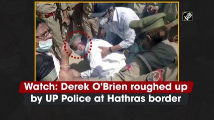 Derek O'Brien roughed up by UP Police at Hathras border