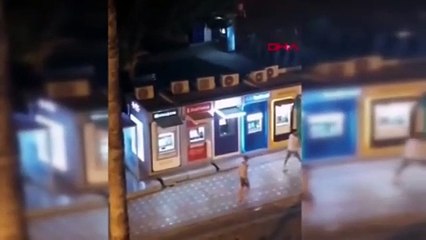 Rus turist, önce ATM'yi sonra köpeği tekmeledi!