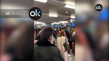 Largas colas en la estación de Atocha