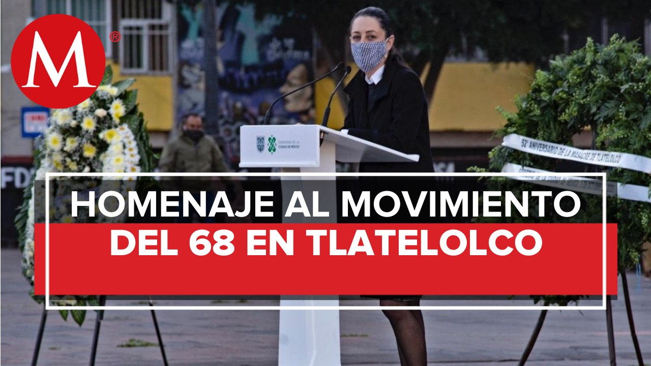 Sheinbaum encabeza homenaje al movimiento del 68 en Tlatelolco