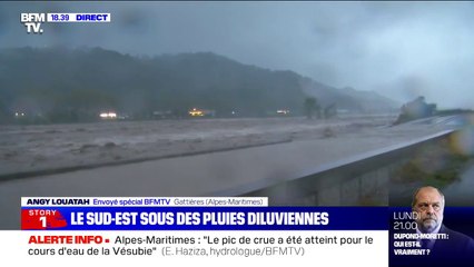 Alpes-Maritimes: une 2x2 voies inondée à Carros