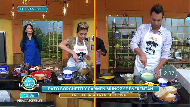 ¡El Gran Chef! Carmen Muñoz vs. Pato Borghetti! ¿Quién ganará la batalla? | Venga La Alegría