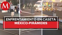 A balazos se enfrentan grupos en la caseta de la México-Pirámides