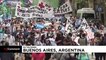 شاهد: مسيرة لموظفي قطاع الصحة في الأرجنتين للمطالبة بتحسين الأجور