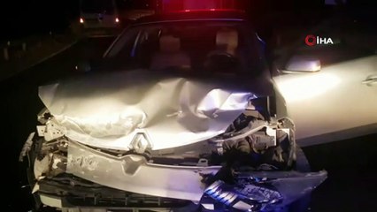 Kontrolden çıkan otomobil bariyerlere çarptı: 2 yaralı